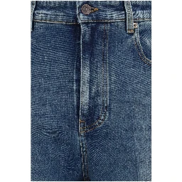 Blue Cotton High-Waisted Jean