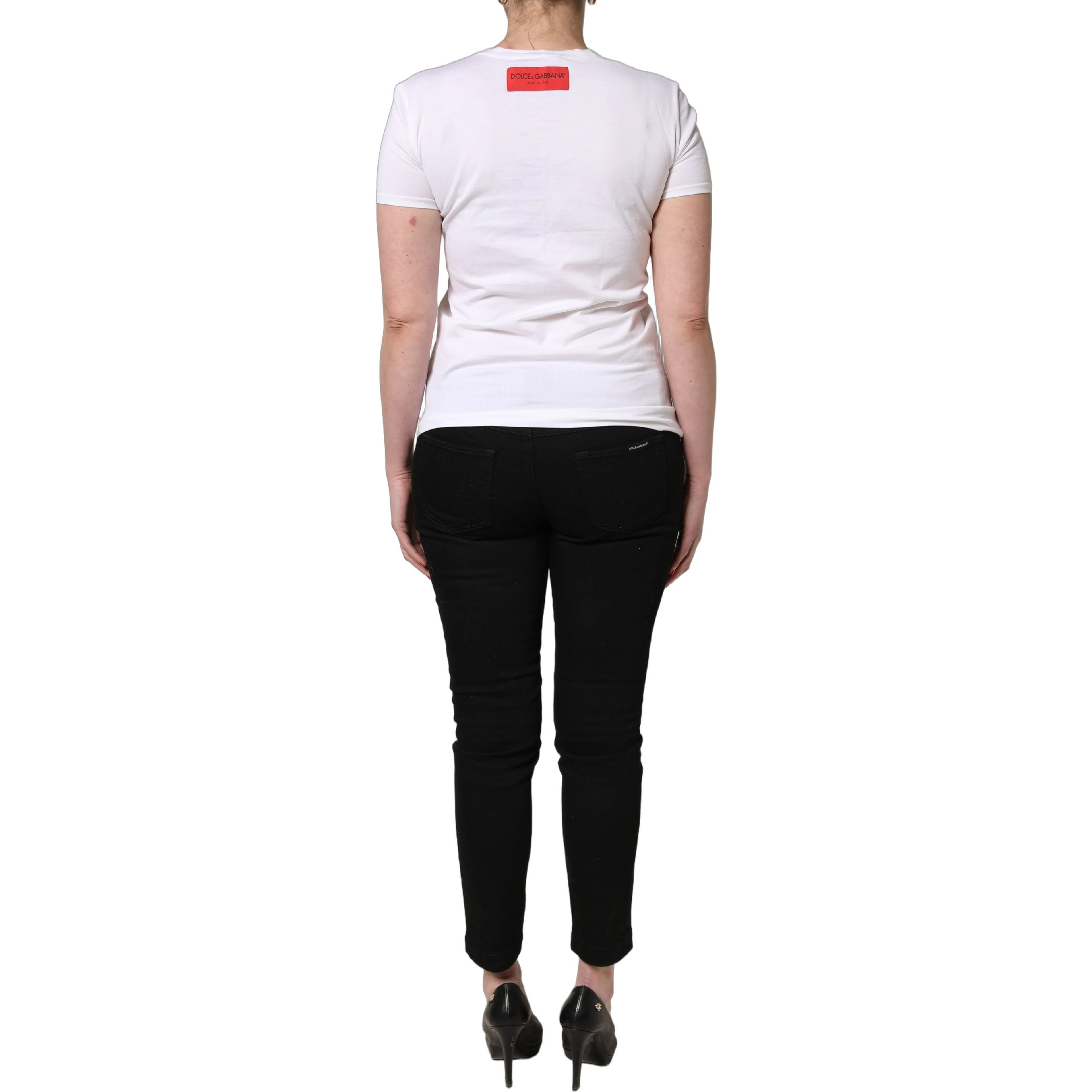 White Floral Graphic Short Sleeve Crew Neck T-shirt