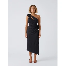 ASYMMETRIC MIDI FLOWER GOWN