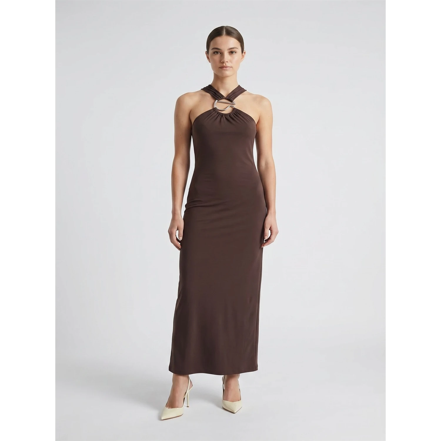 C LOGO CROSSED DRESS