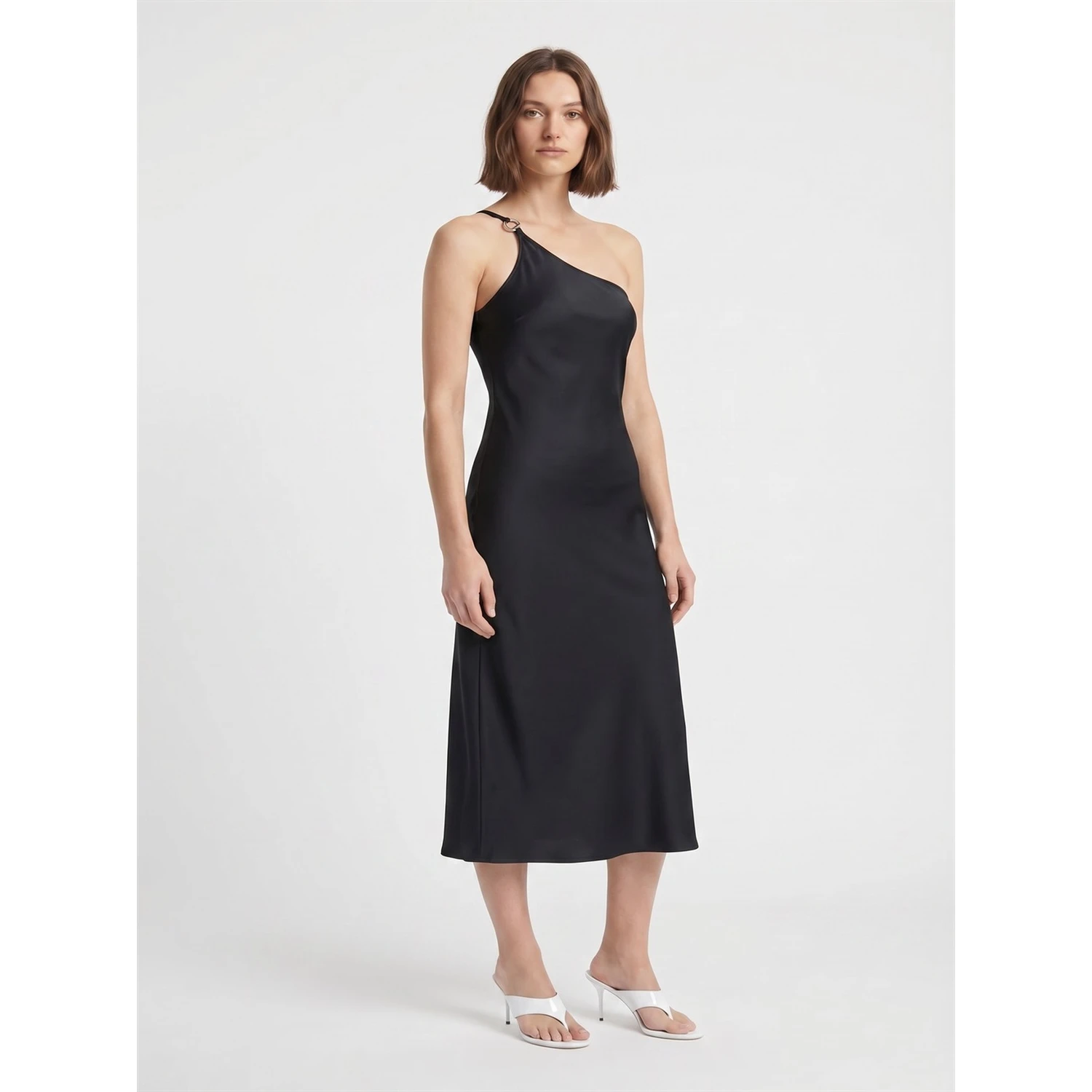 C-LOGO ONE SHOULDER DRESS