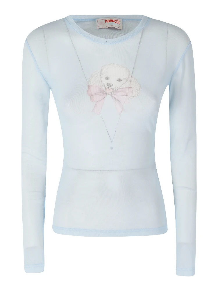 POODLE TULLE LONG SLEEVE TOP