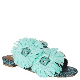 RAFFIA BUCKLE FLAT