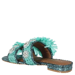 RAFFIA BUCKLE FLAT