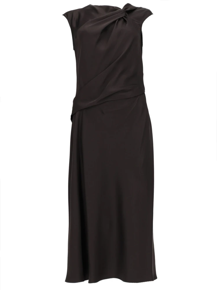 ABITO "TWIST BODICE" IN SATIN