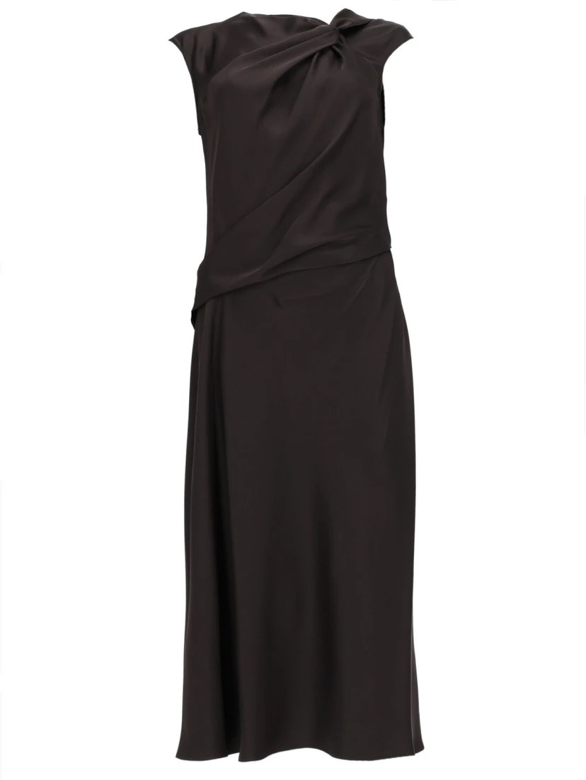 ABITO "TWIST BODICE" IN SATIN