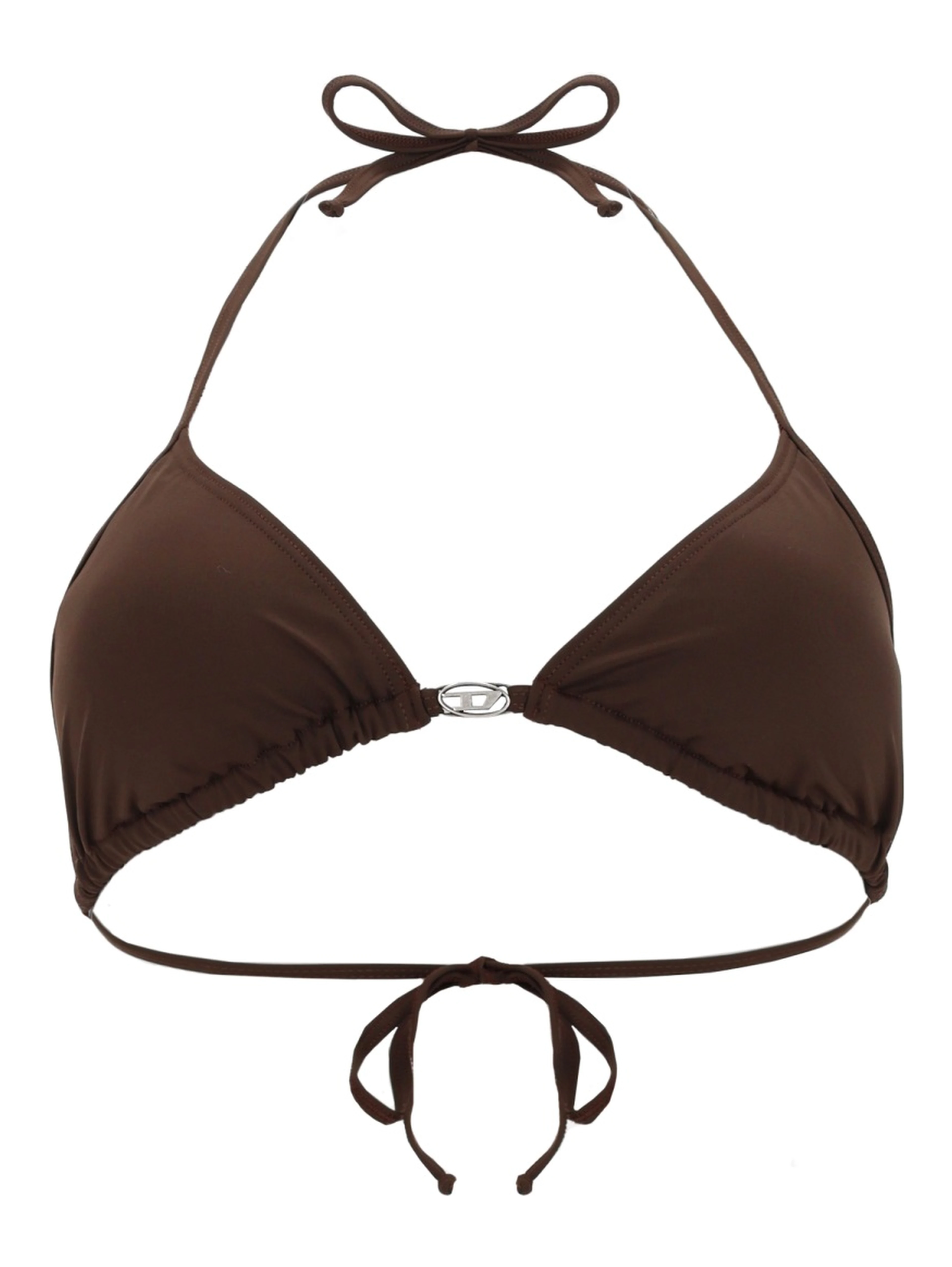TOP BIKINI IN NYLON CON CHIUSURA A LACCETTI