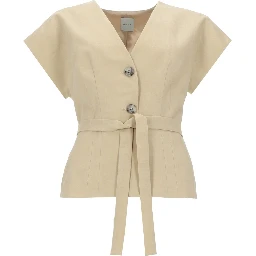 TOP IN LINO CON CINTURA