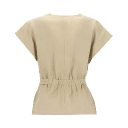 TOP IN LINO CON CINTURA