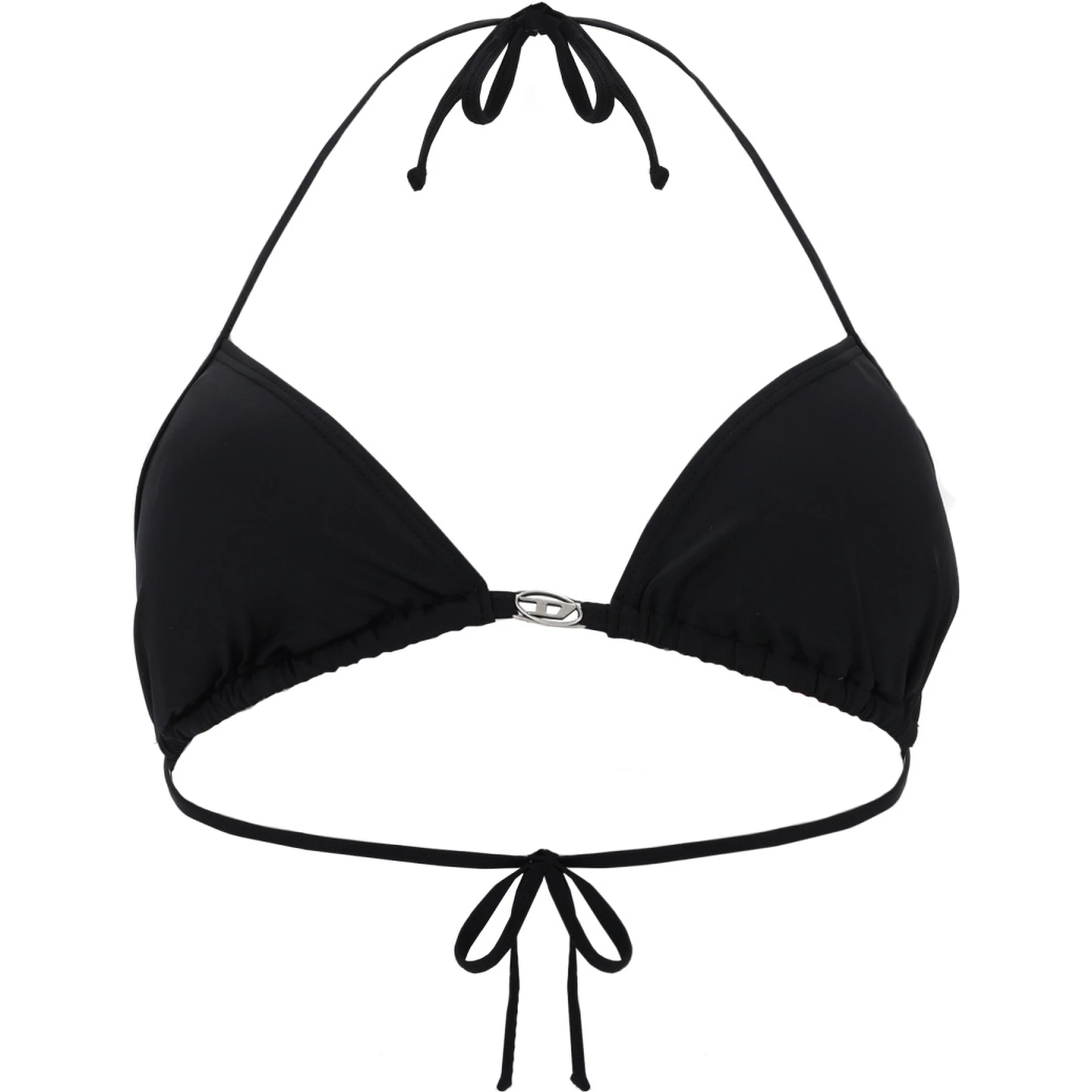 TOP BIKINI IN NYLON CON CHIUSURA A LACCETTI
