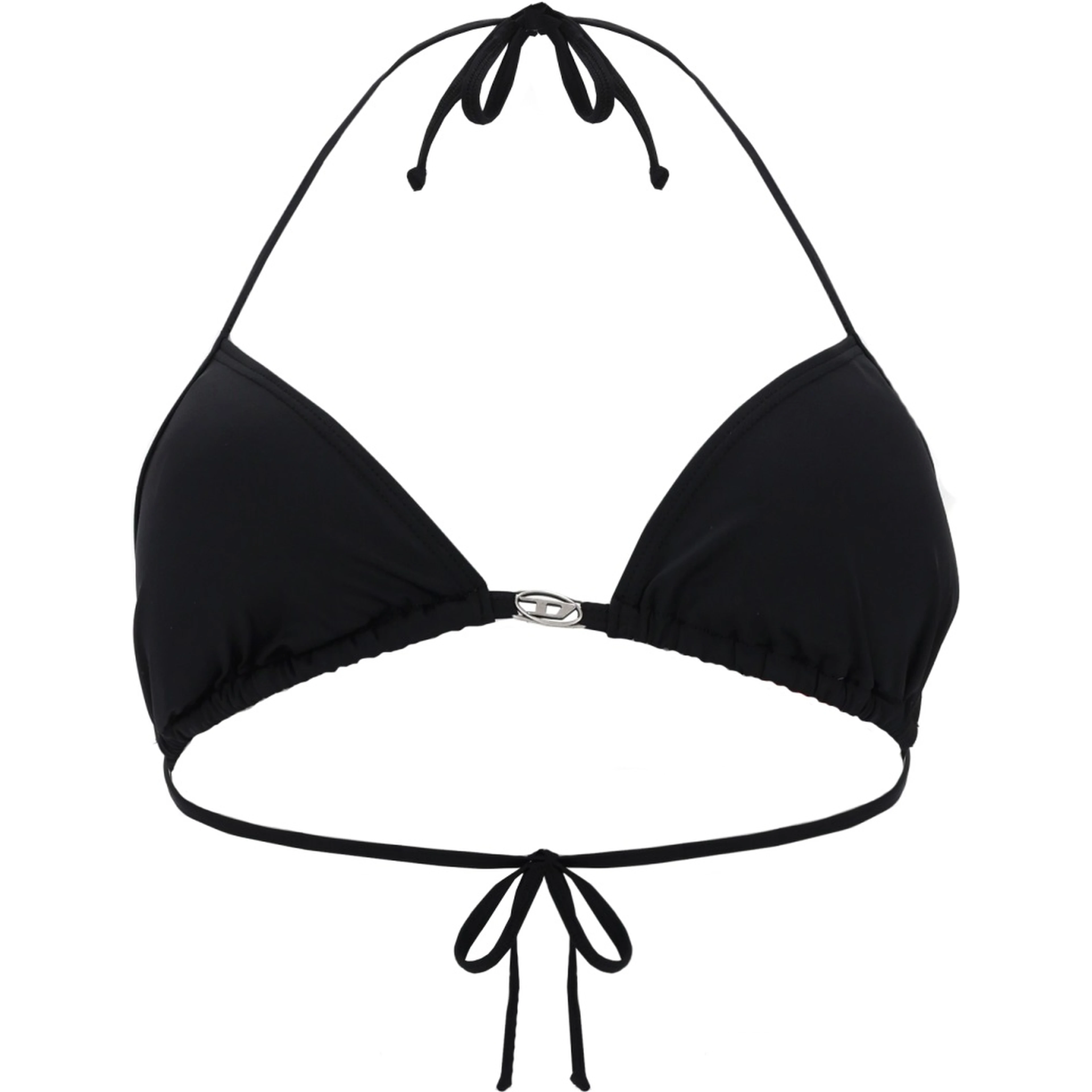 TOP BIKINI IN NYLON CON CHIUSURA A LACCETTI