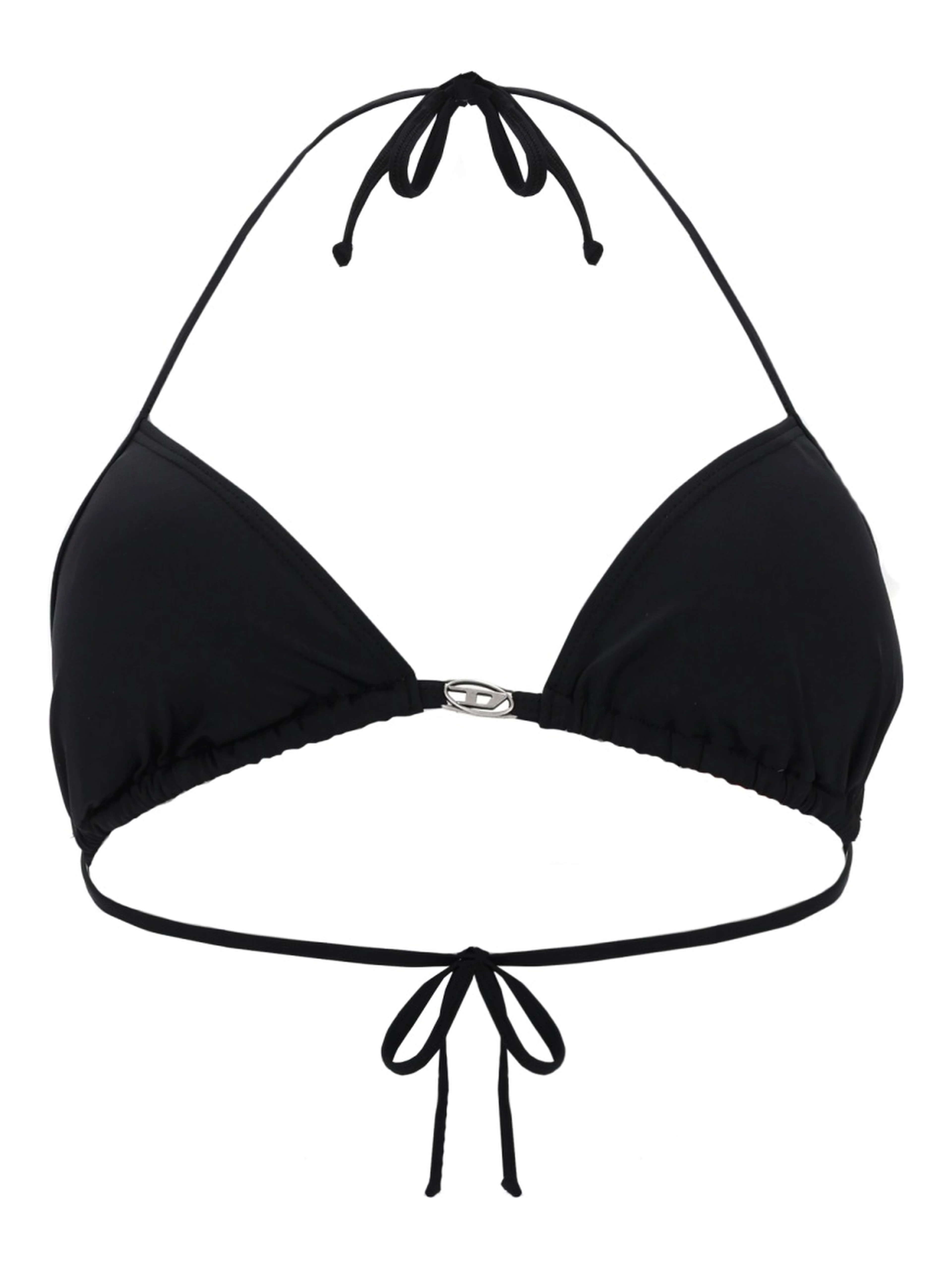 TOP BIKINI IN NYLON CON CHIUSURA A LACCETTI