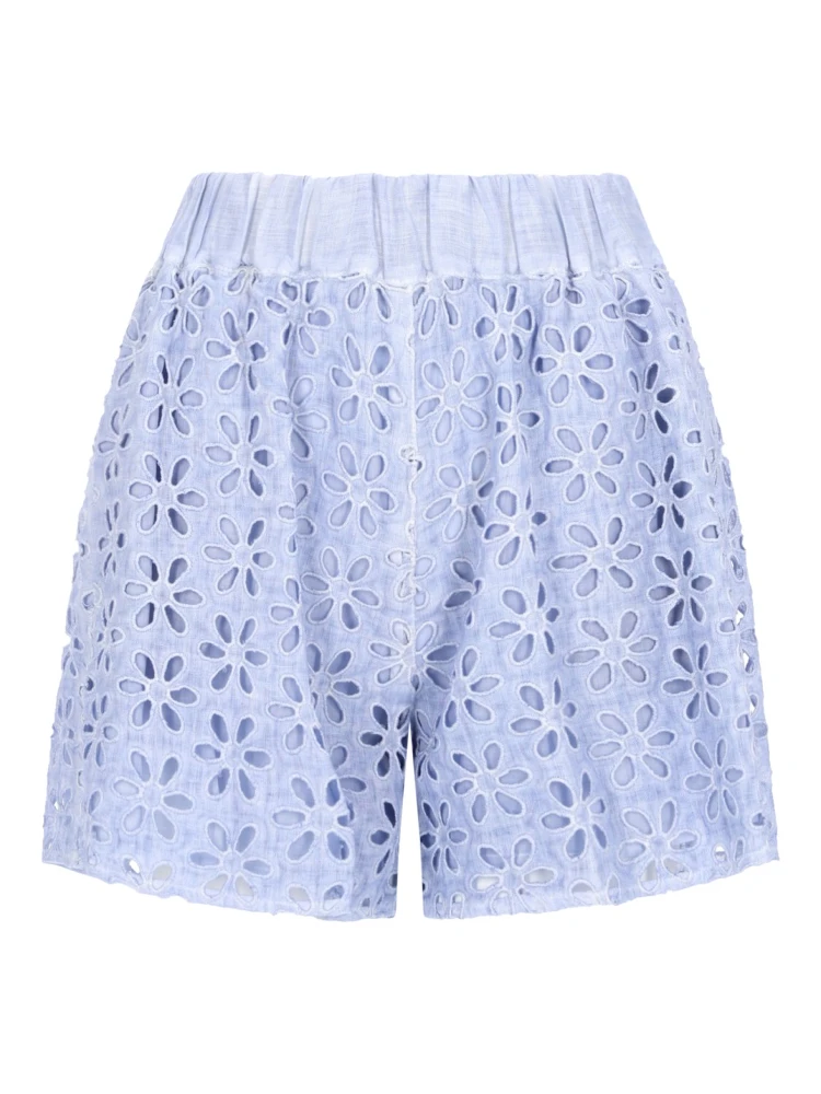 SHORTS CON MOTIVO TRAFORATO