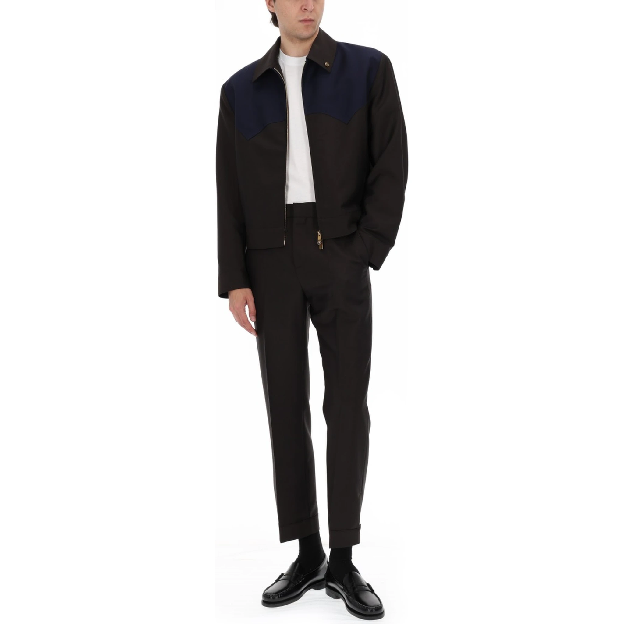 GIACCA IN LANA E MOHAIR CON ZIP