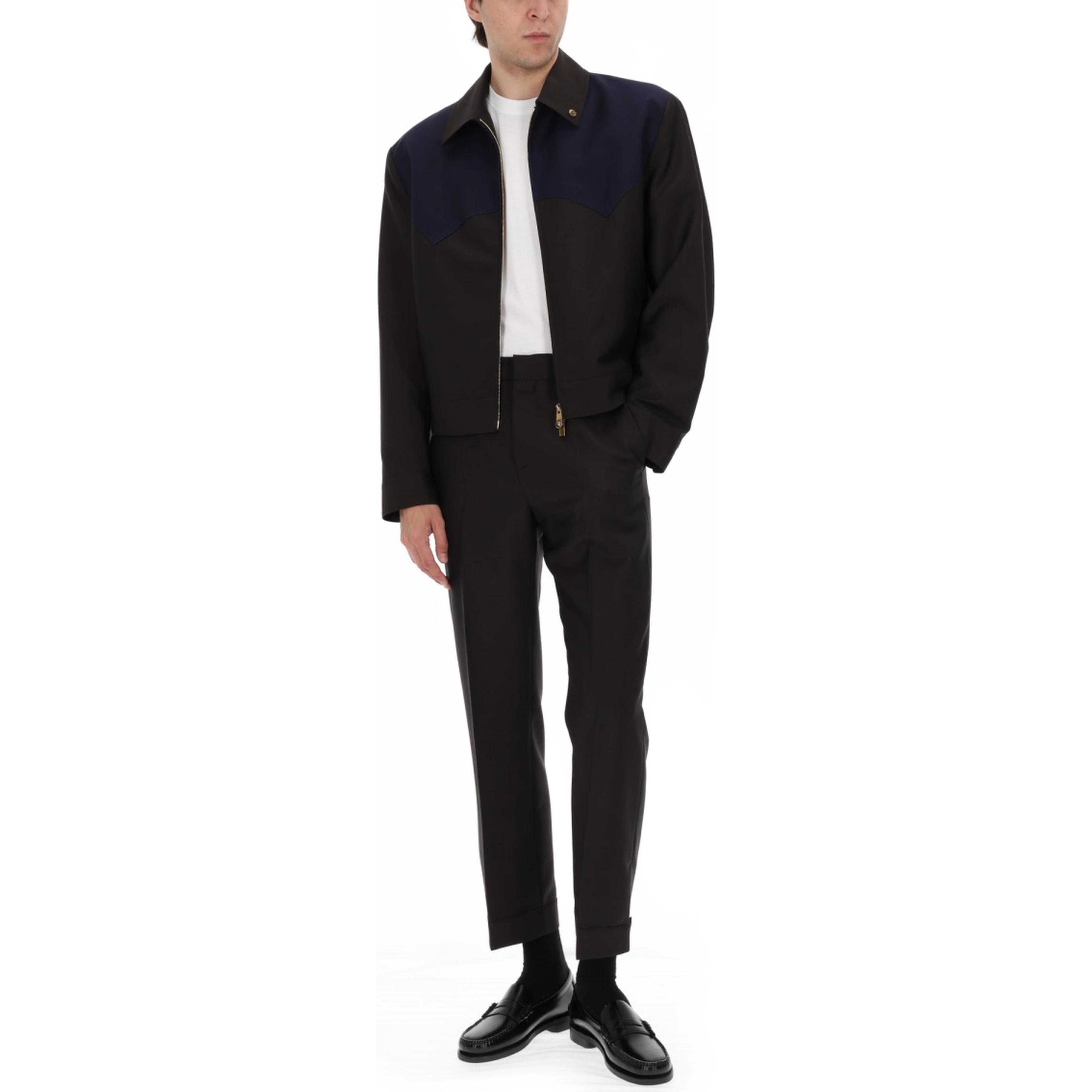 GIACCA IN LANA E MOHAIR CON ZIP