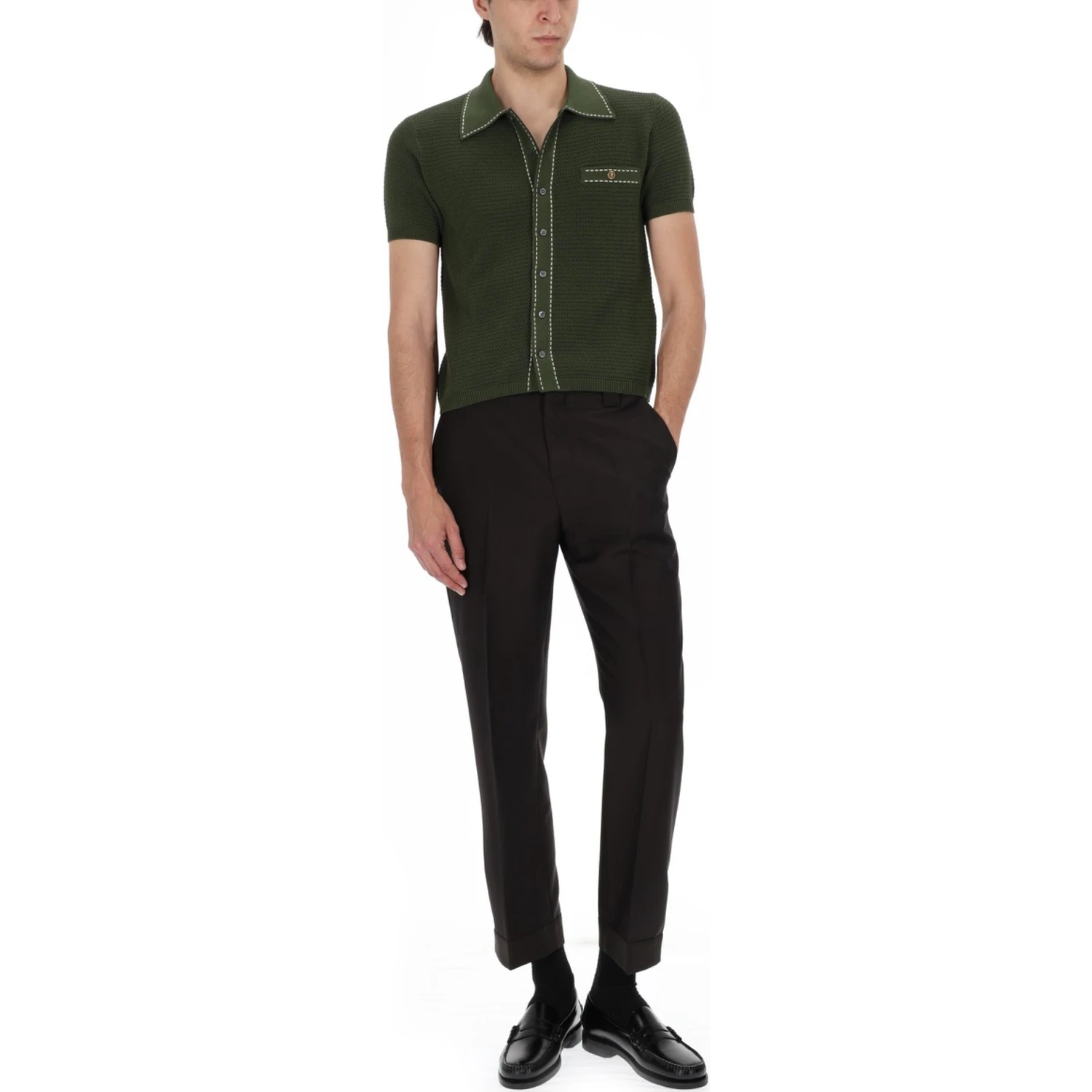 PANTALONE IN LANA E MOHAIR
