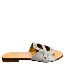 Grey Leather Women Sandal