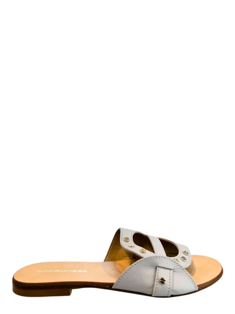 Grey Leather Women Sandal