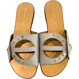 Grey Leather Women Sandal