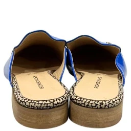 Blue Leather Women Sandal