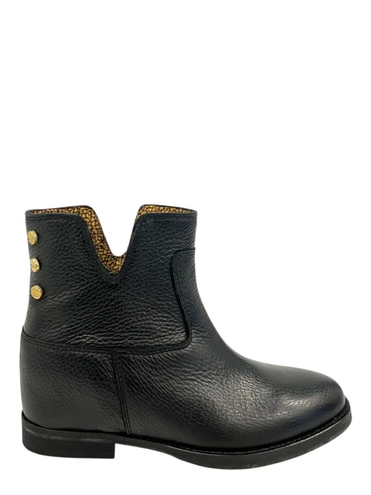 Black Leather Women Boot