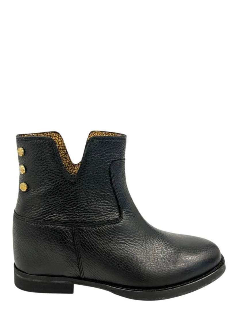 Black Leather Women Boot