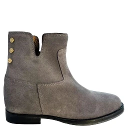 Grey Leather Women Boot