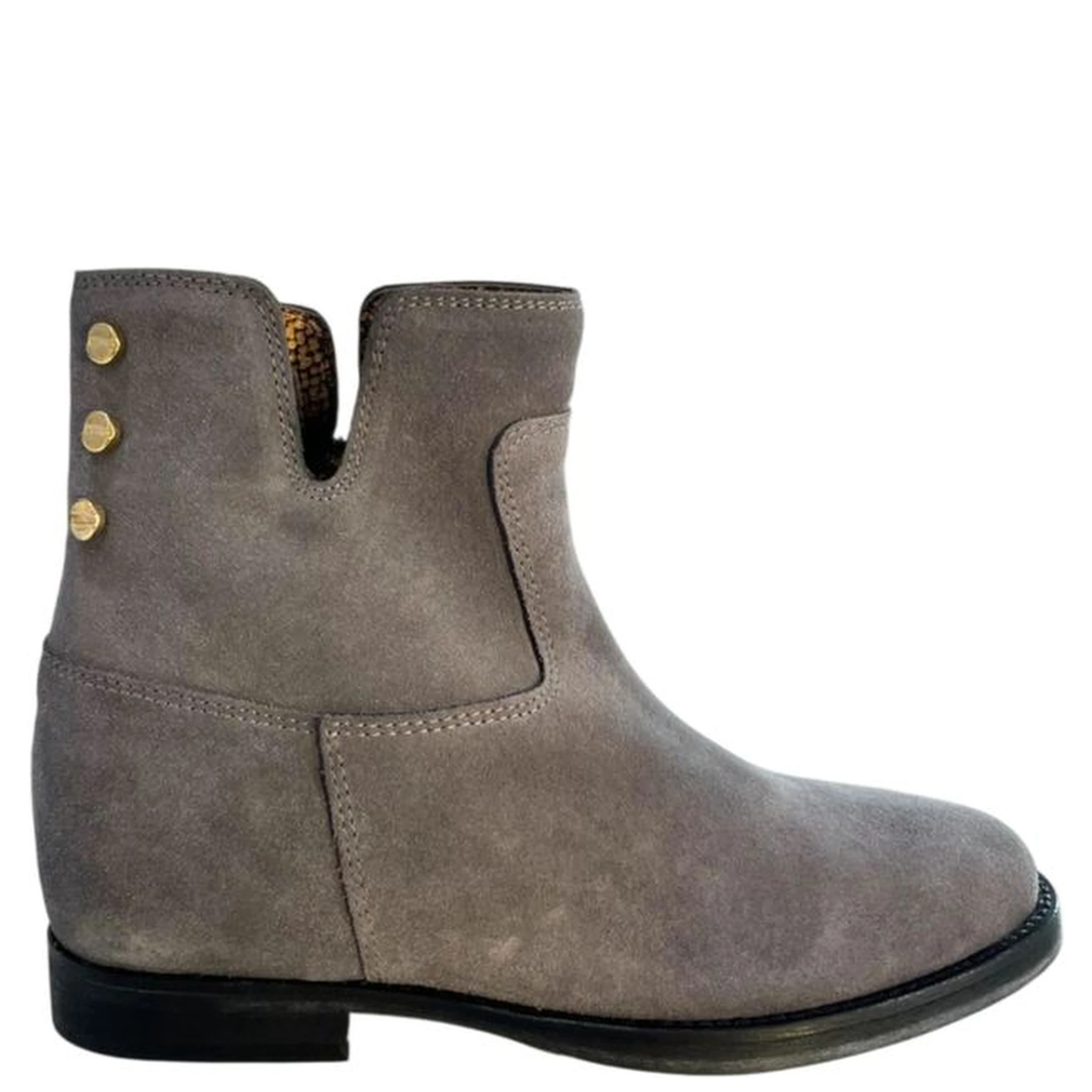 Grey Leather Women Boot