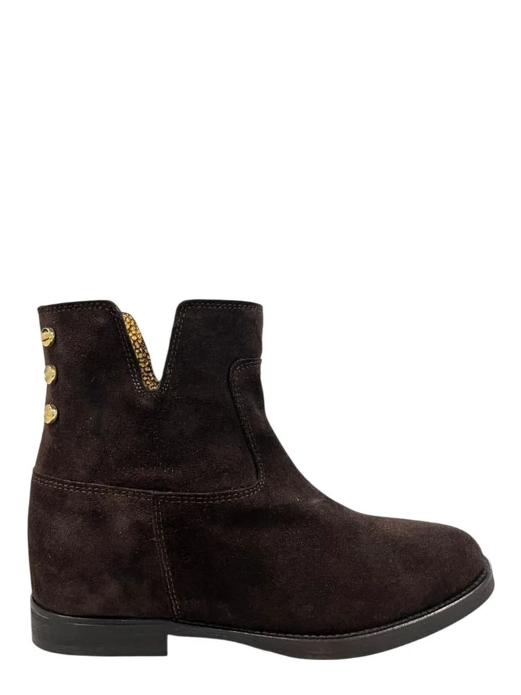 Brown Leather Women Boot