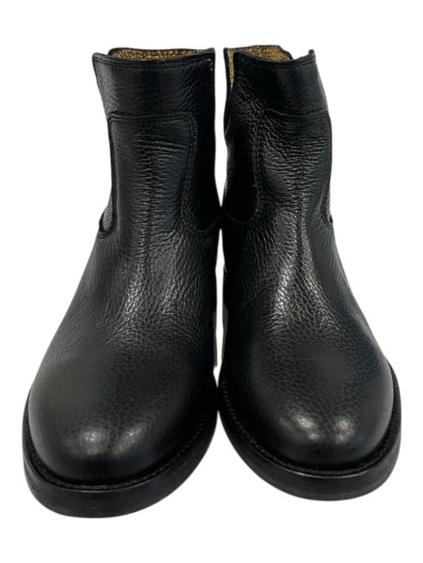 Black Leather Women Boot