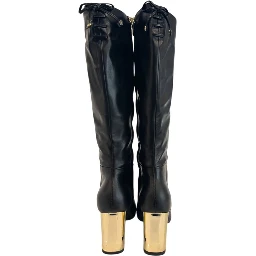 Black Leather Women Boot