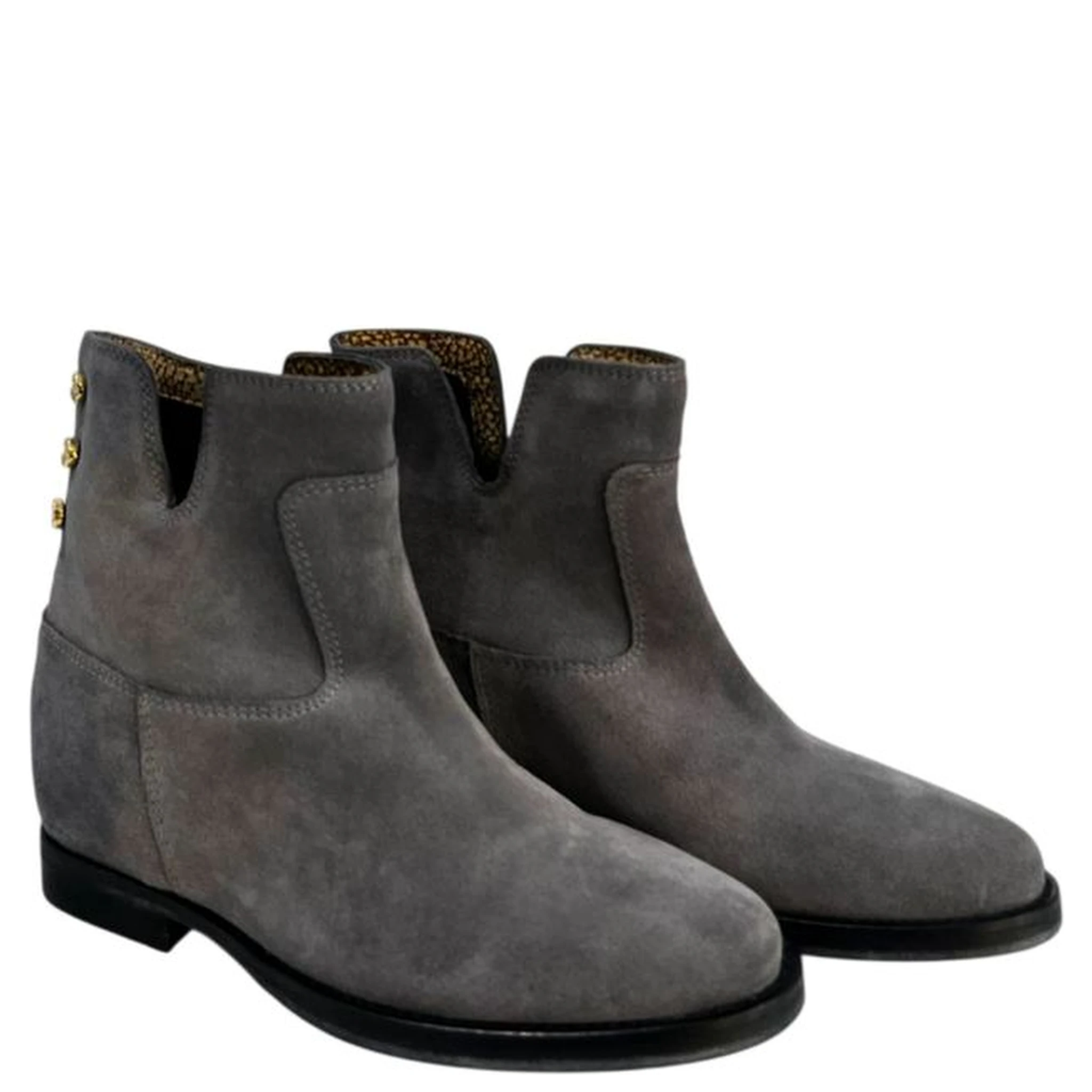 Grey Leather Women Boot