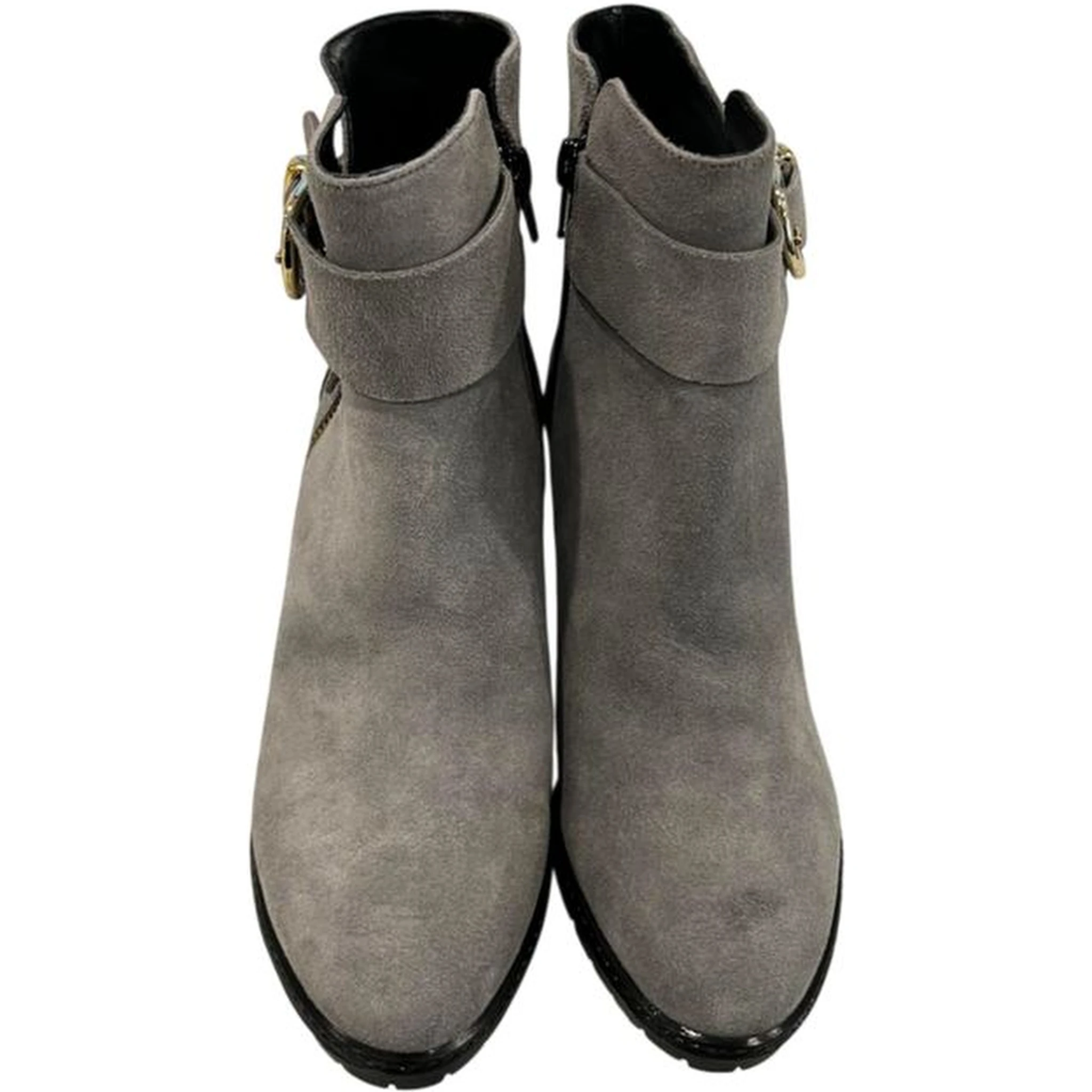 Grey Leather Women Boot