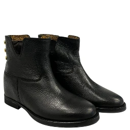 Black Leather Women Boot