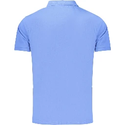 Blue Cotton Polo Shirt