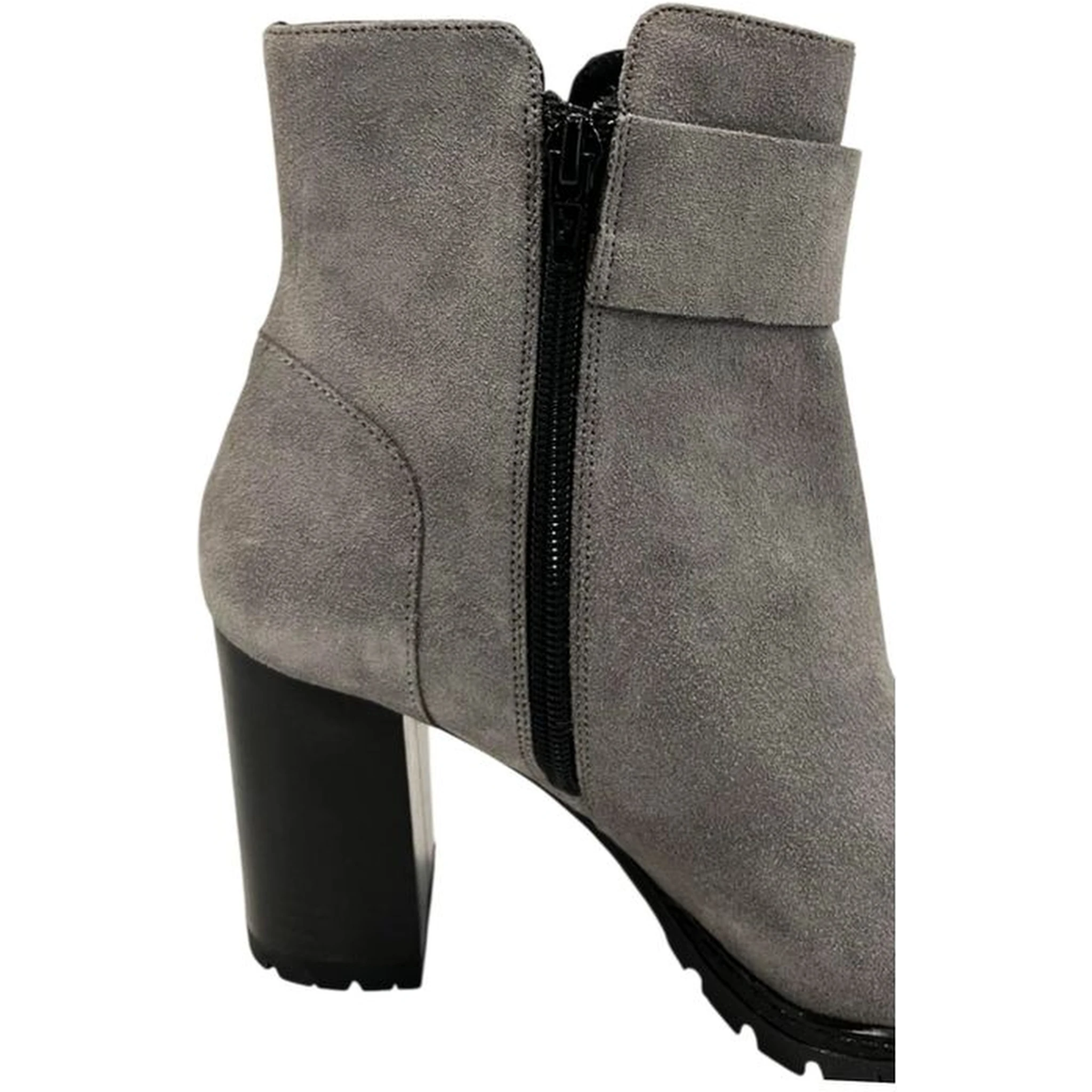 Grey Leather Women Boot