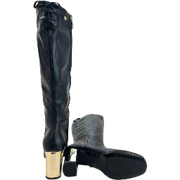Black Leather Women Boot