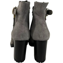 Grey Leather Women Boot