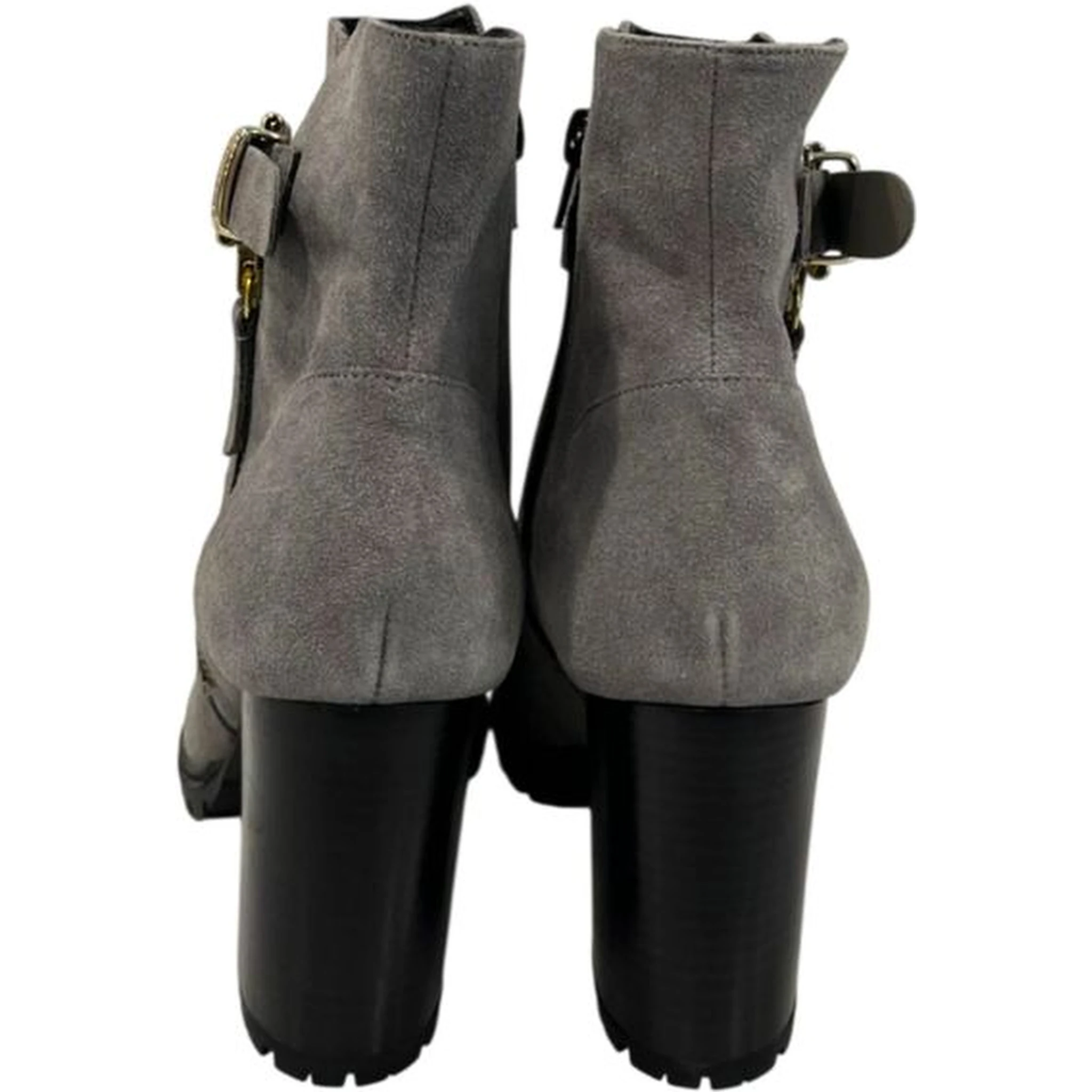 Grey Leather Women Boot