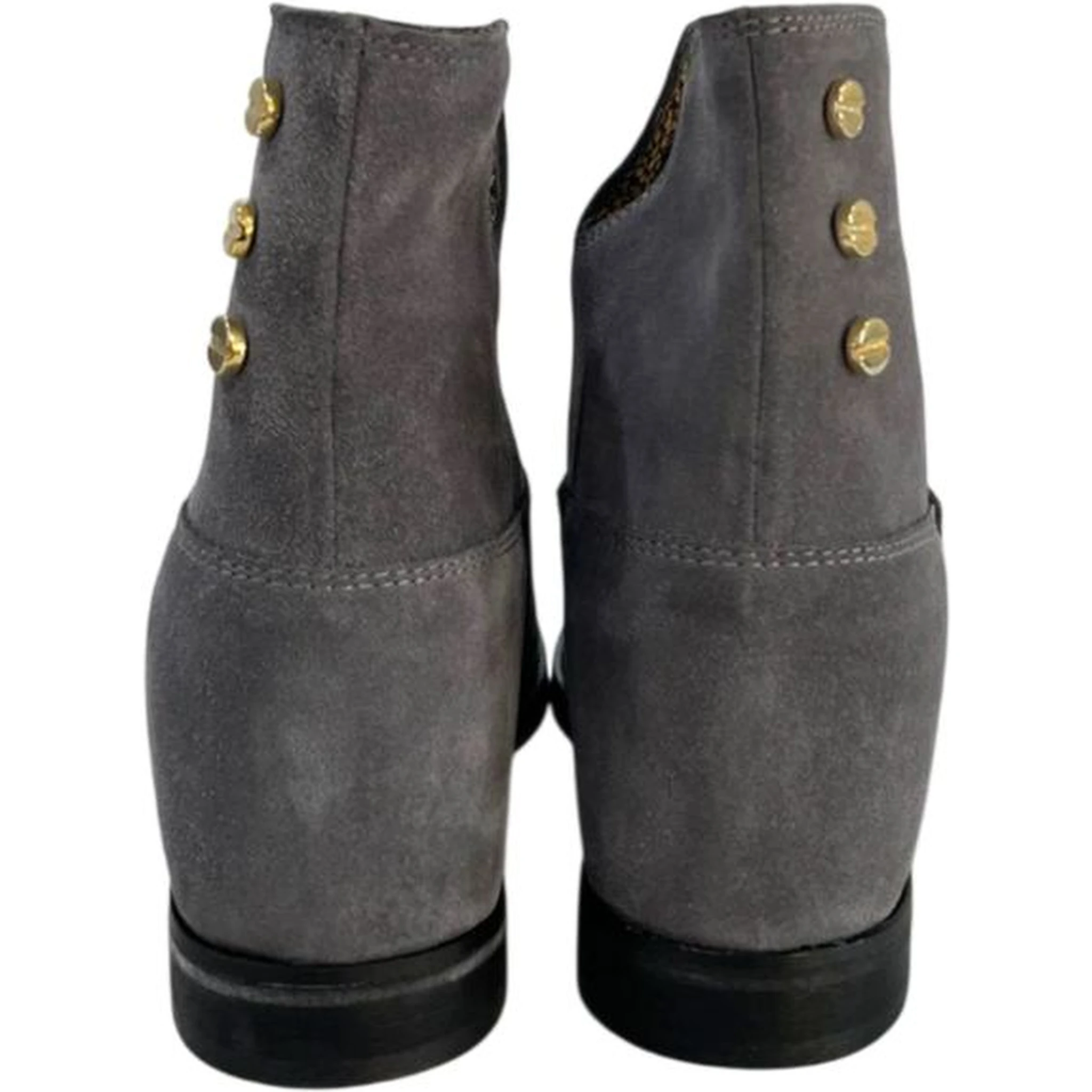 Grey Leather Women Boot