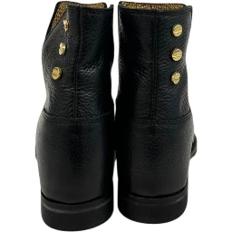 Black Leather Women Boot