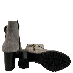 Grey Leather Women Boot