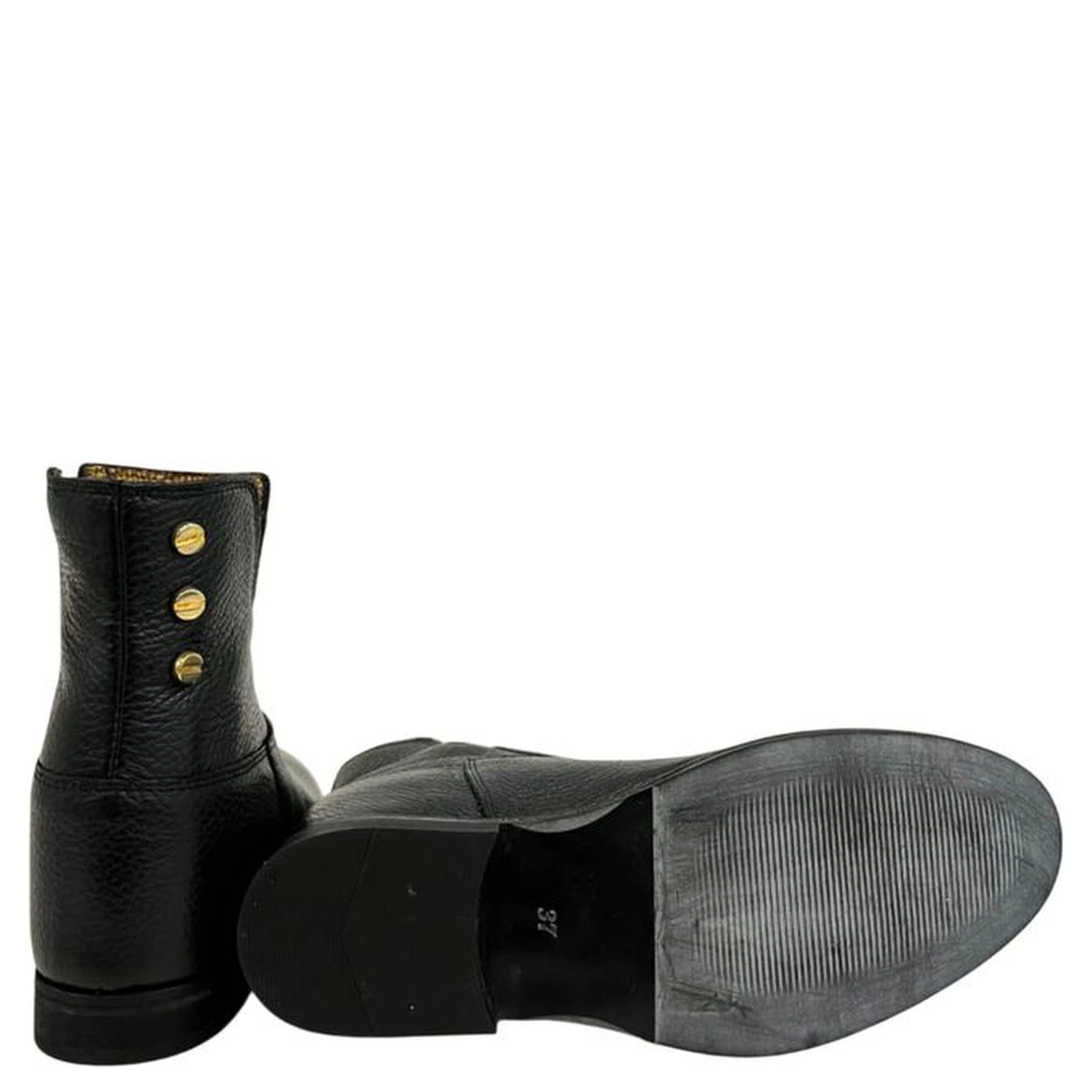 Black Leather Women Boot