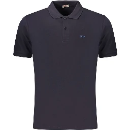 Blue Cotton Polo Shirt