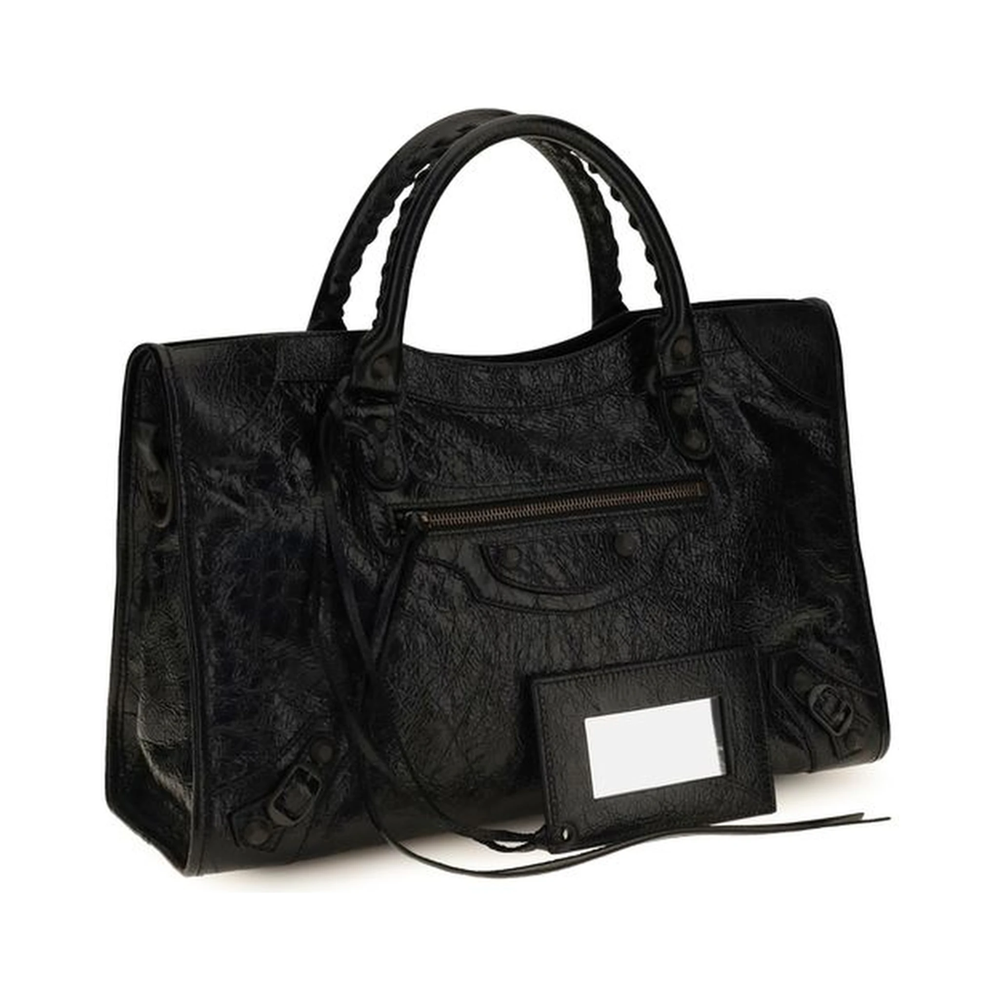 حقيبة كتف من جلد الخروف الأسود (Ovis Aries Aries)