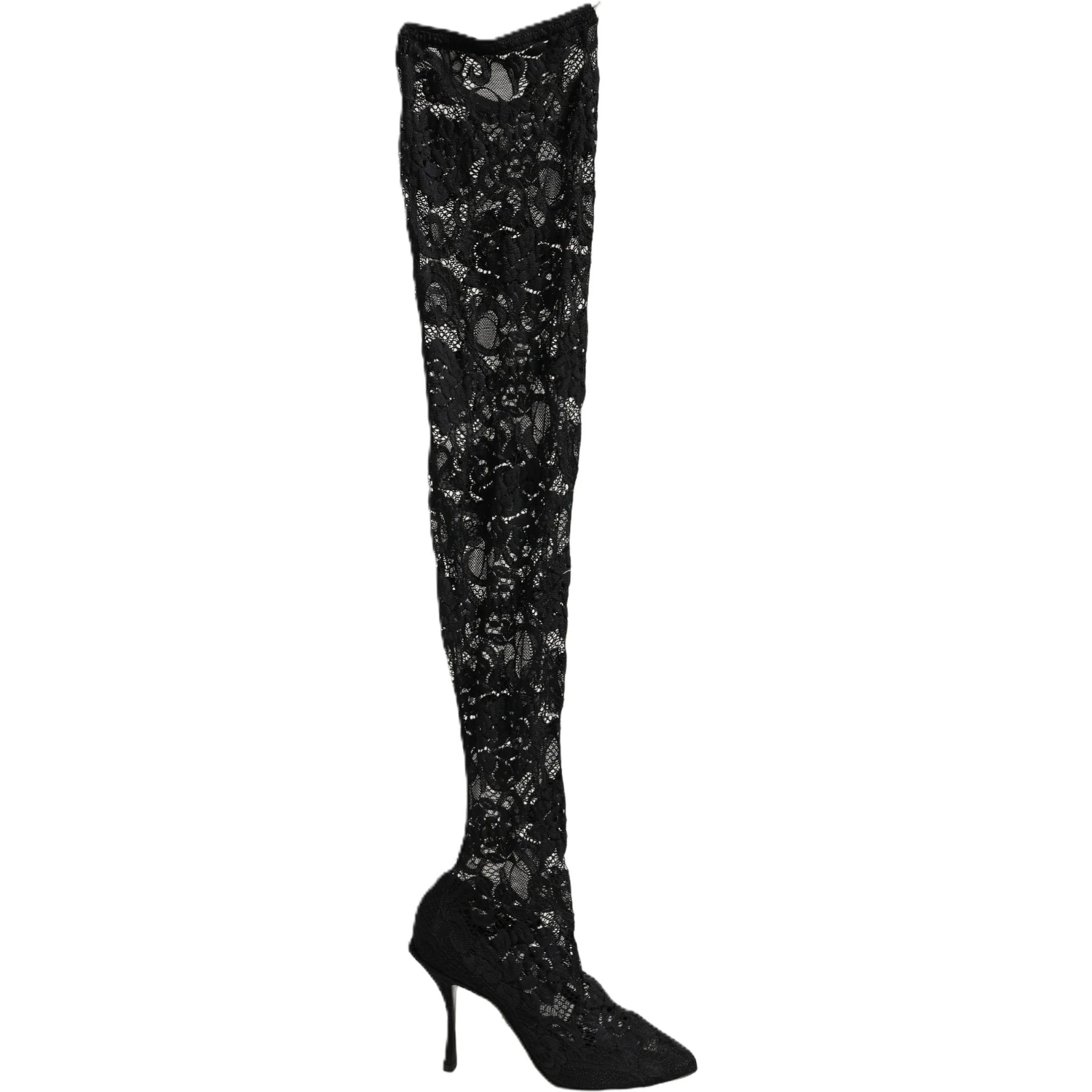 Black Taormina Lace Socks Boots Pumps Shoes