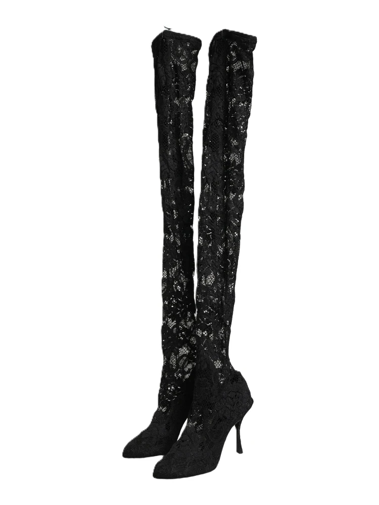 Black Taormina Lace Socks Boots Pumps Shoes alternative