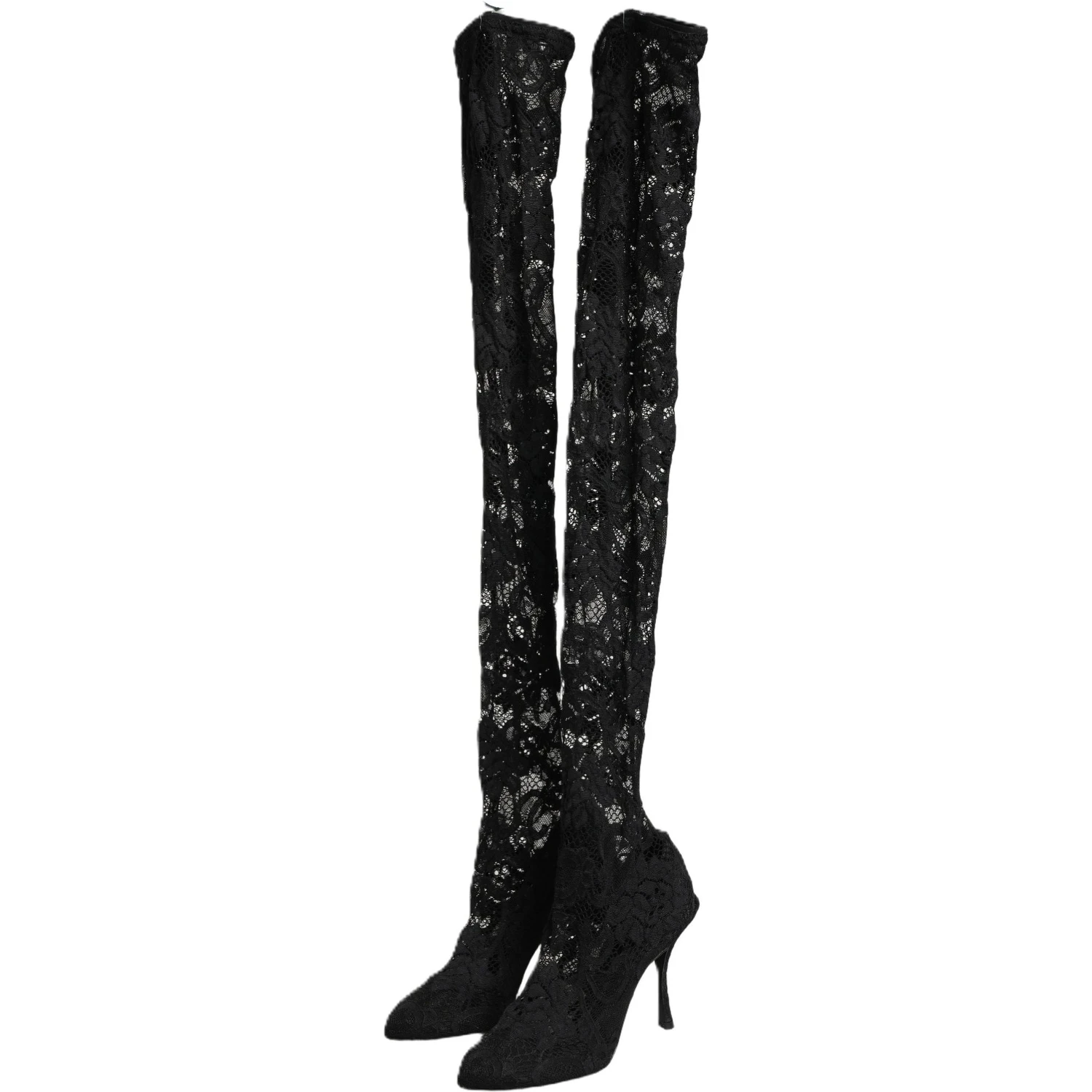 Black Taormina Lace Socks Boots Pumps Shoes