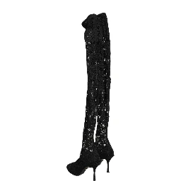 Black Taormina Lace Socks Boots Pumps Shoes