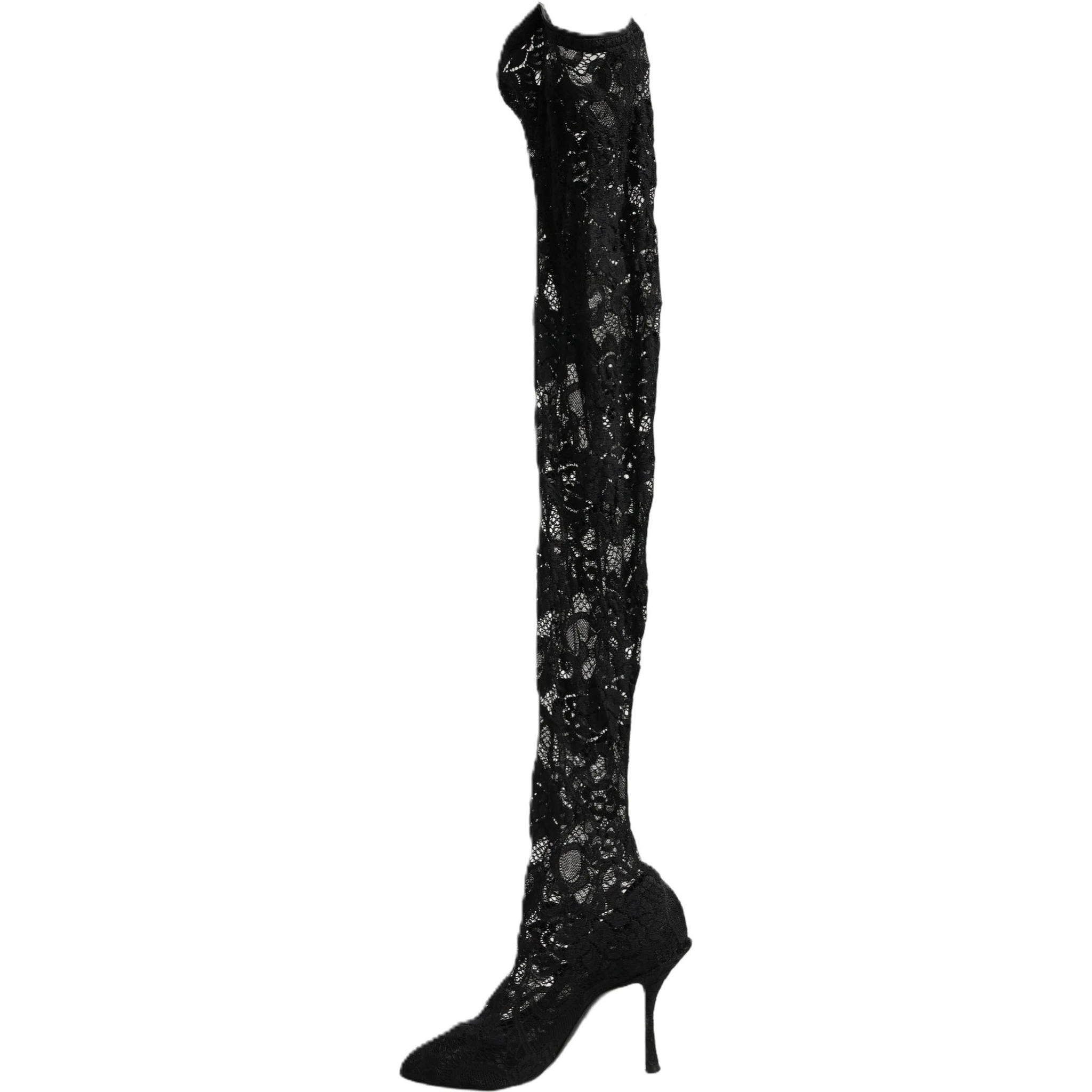 Black Taormina Lace Socks Boots Pumps Shoes